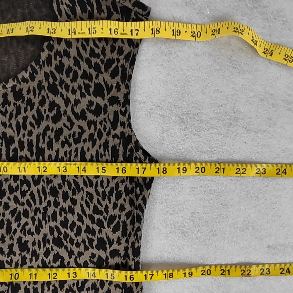 Nine West Leopard Print Ponte Sheath Dress Cap Sleeve Stretch Knee Length Size M - Picture 8 of 11